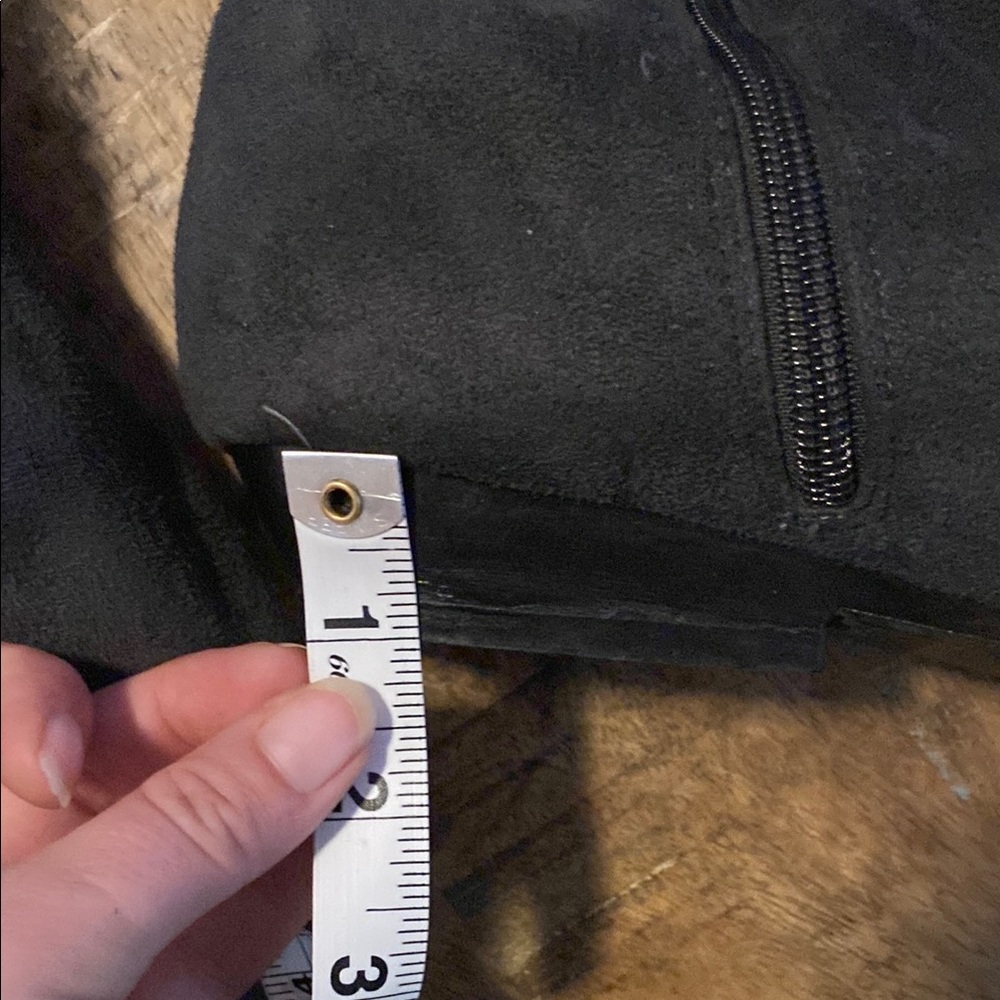 Dark Gray Knee Boots with Soft Suede Material and Slouchy Style - Picture 9 of 10